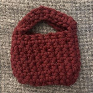 Handmade Red Knit Bag